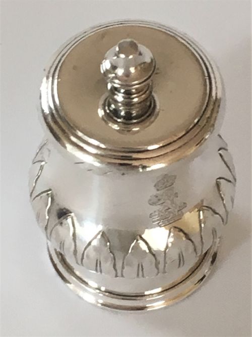 fig 1. A rare Cunard Elkington silver plated pepper grinder