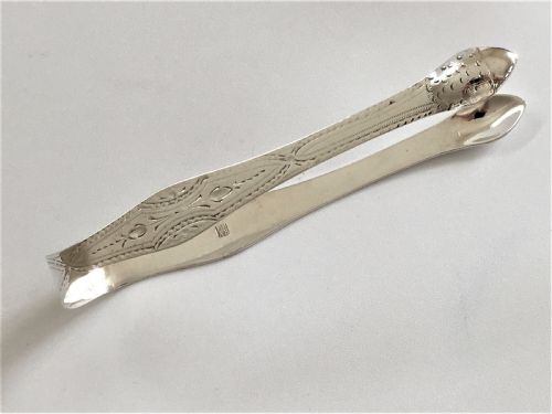 A Gorgeous Pair of 18th Century Silver Tongs