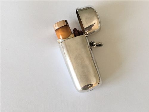 A Gorgeous Asprey Silver Cheroot Holder & Match Case