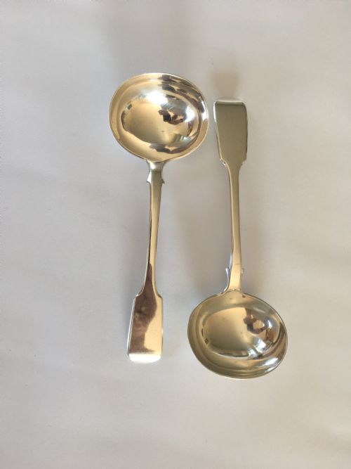 A Fine Pair of Victorian Silver Gravy Ladles