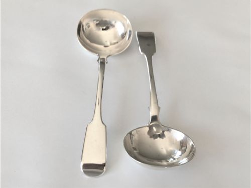 fig 1. A fine pair of Victorian silver gravy ladles