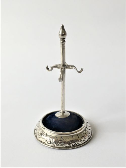 A Collectable Edwardian Silver Hatpin/ring Stand
