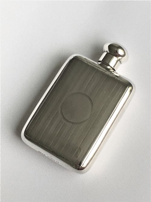 A Novelty 'Hip Flask' Silver Scent Bottle