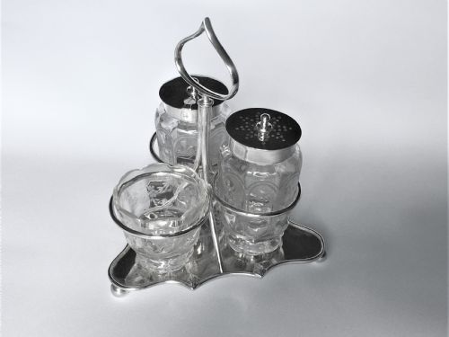fig 2. An attractive Edwardian silver three piece cruet set