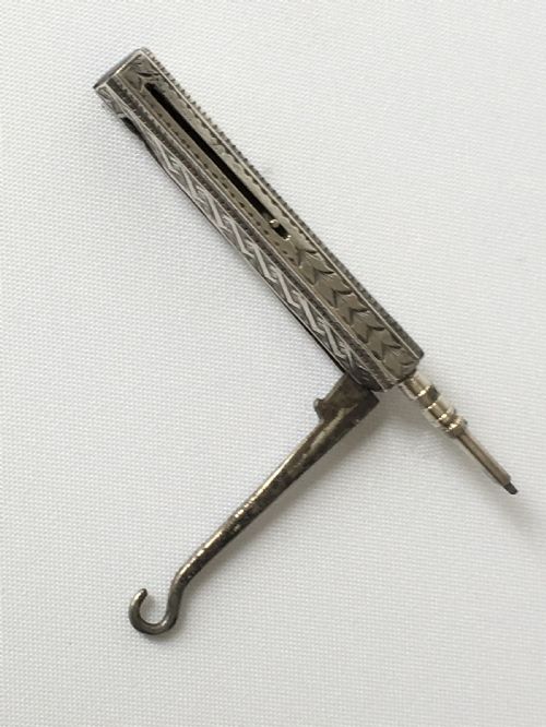 A Charming Victorian Silver Buttonhook/pencil Combo