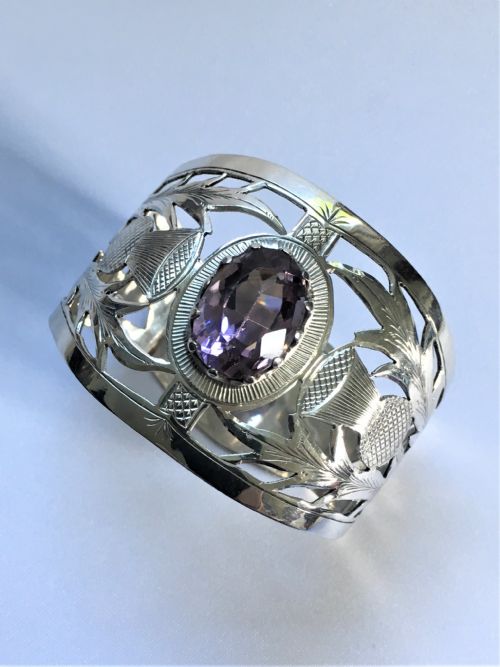 A Fabulous Scottish Themed Silver Napkin Ring