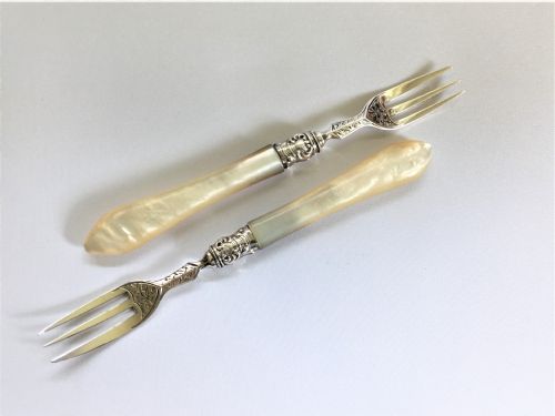 A Gorgeous Pair of Victorian Silver Pickle Forks