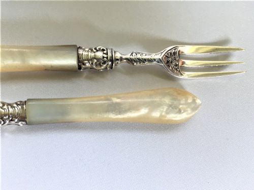 fig 1. A gorgeous pair of Victorian silver pickle forks
