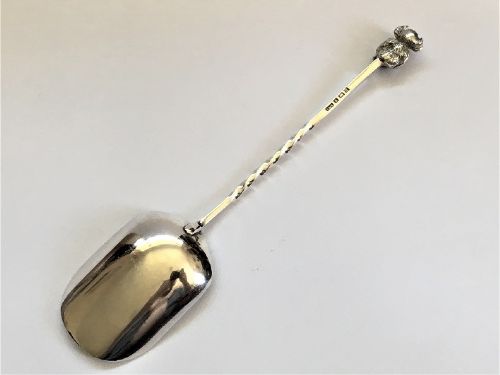 fig 1. A rare Edwardian Lincoln Imp silver preserve spoon