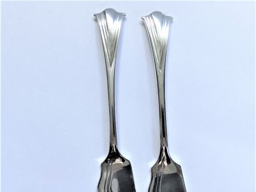 fig 1. A delightful pair of Onslow pattern Victorian silver butter knives 