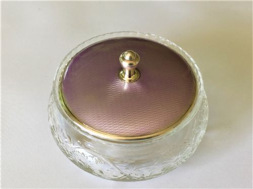 A Gorgeous Silver & Guilloche Enamel Lidded Powder Bowl