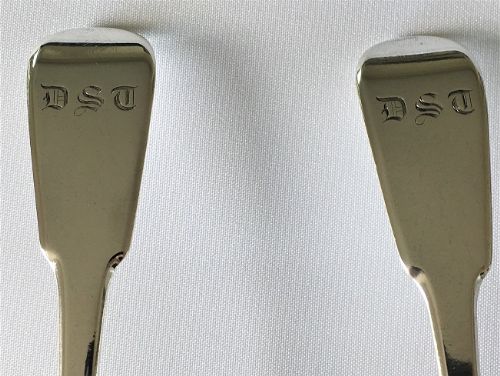 fig 1. A rare pair of silver ladles by Female silversmiths