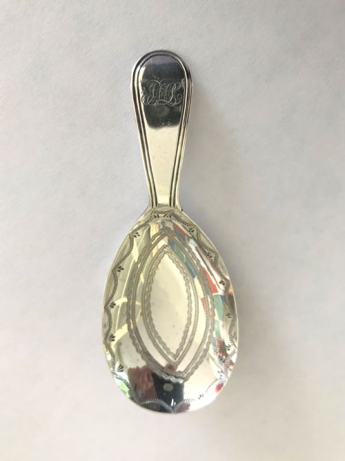 fig 1. A lovely Georgian silver tea caddy spoon