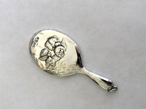 A Silver Reynold Angels Chatelaine Mirror