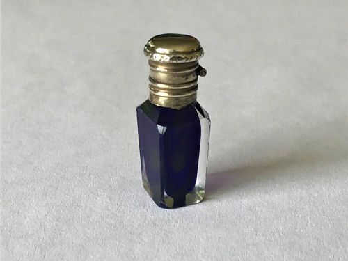 A Gorgeous French  Silver Mounted Miniature Scent Bottle