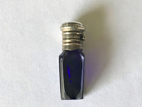 fig 1. A gorgeous French  silver mounted miniature scent bottle
