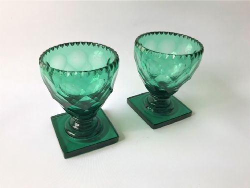 A Splendid Pair of Late Georgian Bristol Green Condiment Tubs