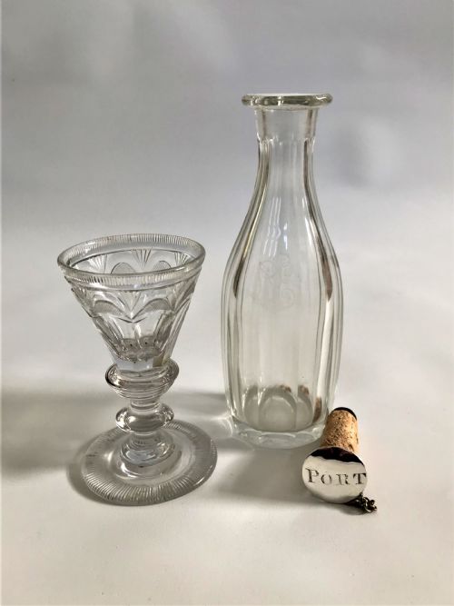 A Georgian Silver Mounted Port Noggin & Glass