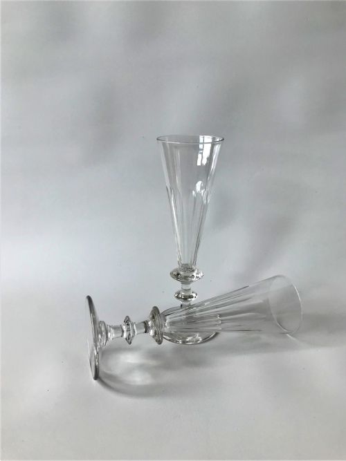 fig 1. A gorgeous pair of Victorian cut glass champagne flutes