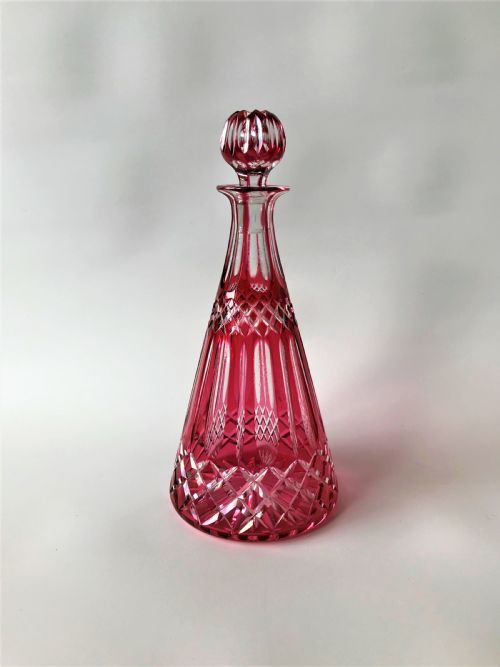 A Lovely Victorian Cranberry Cut Glass Deanter