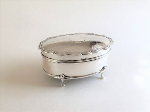 A Lovely Engine Turned Silver Trinket Box