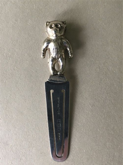 A Charming Teddy Bear Silver Bookmark