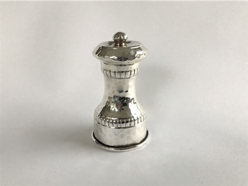 fig 1. A superb Arts & Crafts silver pepper grinder