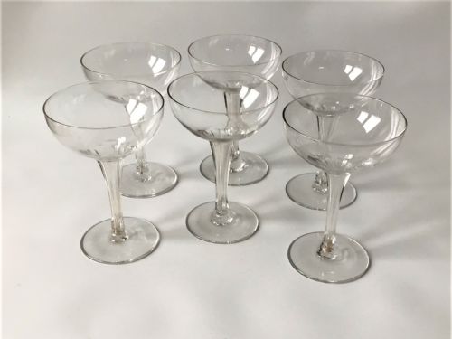 A Set of 6 Hollow Stem Champagne Glasses