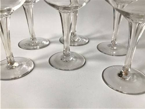 fig 1. A set of 6 hollow stem champagne glasses