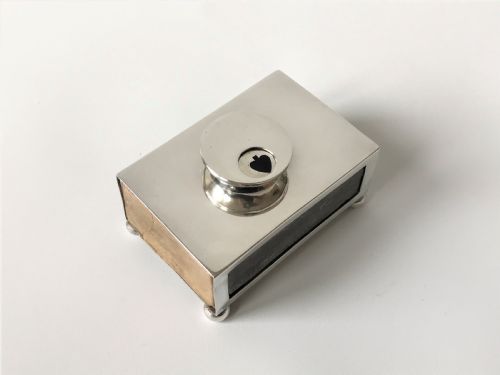 A Rare Edwardian Silver Table Matchbox/trump Marker