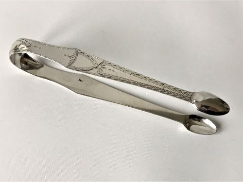 A Desirable Pair of Georgian Newcastle Silver Tongs