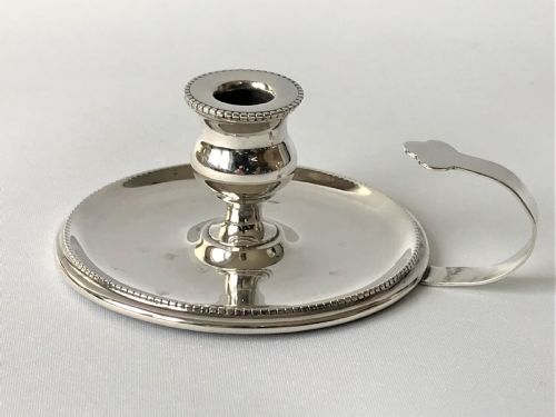 A Small Edwardian Silver Go-to-bed Chamber Stick