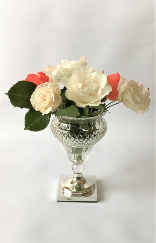 fig 1. A fabulous William Comyns silver & glass rose bowl