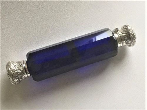 fig 1. A silver mounted Victorian double ended scent bottle
