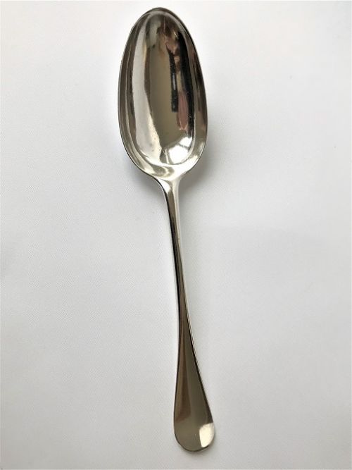An 18th Century Scottish Silver Incuse Mark Serving Spoon