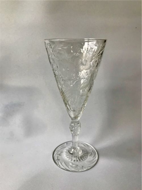 fig 1. A fabulous rock crystal cut Aesthetic Movement wine flute