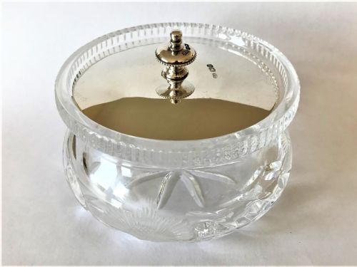 A Gorgeous Silver Lidded Dressing Table/powder Bowl