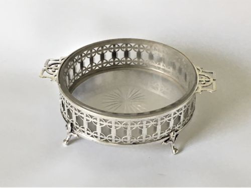 fig 1. A gorgeous pierced silver butter dish & knife