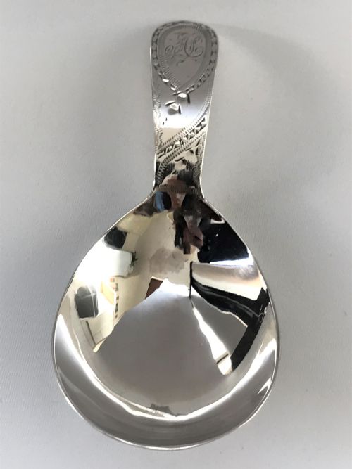 fig 1. A lovely 18th Century silver caddy spoon