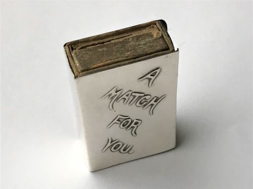 fig 1. An Edwardian novelty silver 'motto' match box case
