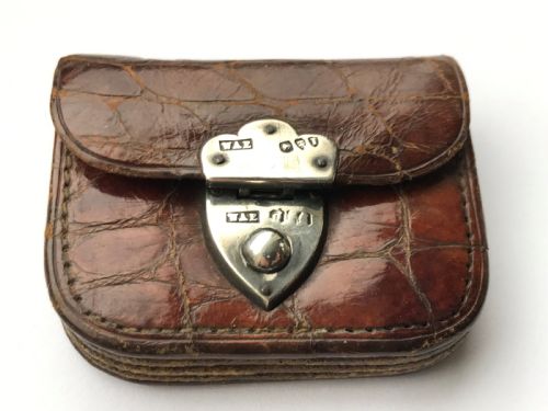 fig 1. A miniature Victorian silver & crocodile coin purse