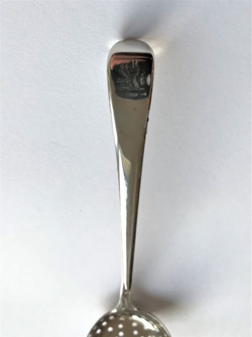 fig 1. A rare 18th Century silver spice sifting ladle