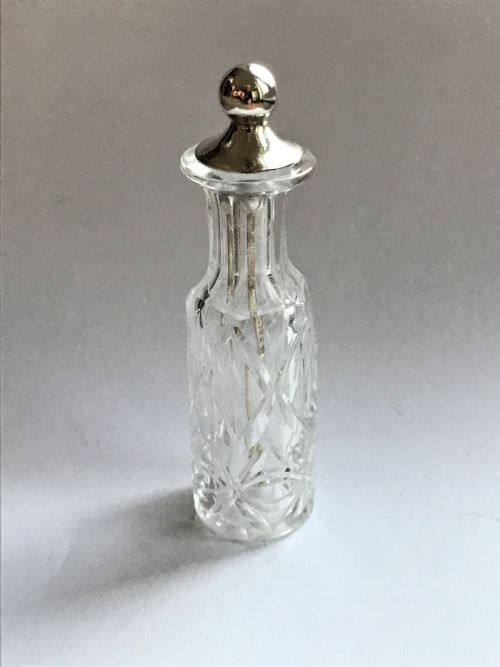 A Rare Victorian Silver Mounted Cayenne Pepper Bottle & Spoon
