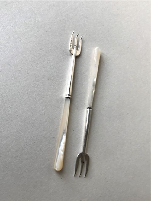 A Pair of Victorian Chester Silver Pickle Forks