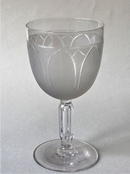 A Superb Victorian Cut & Frosted Wine Goblet