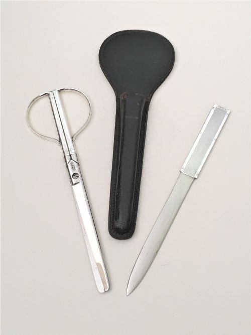A Modernist Pair of Silver Paper Scissors & Letter Opener