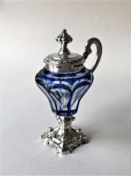 A Fabulous Dutch Silver and Glass Drageoir