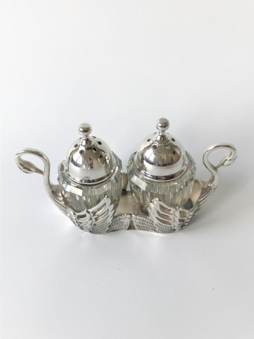 fig 1. A gorgeous German silver salt & pepper cruet