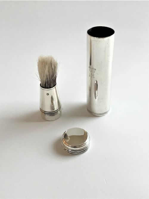 A Handsome William IV Silver Travelling Shaving Brush