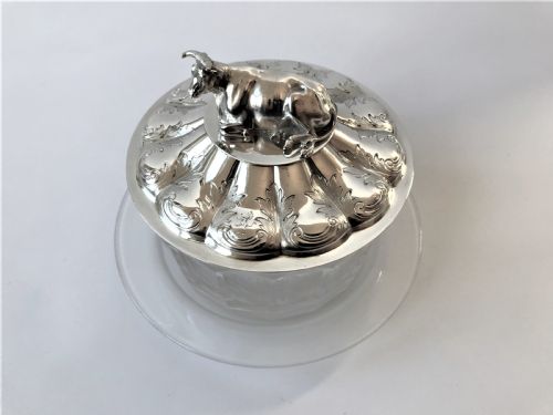 fig 1. An outstanding William IV silver lidded butter dish